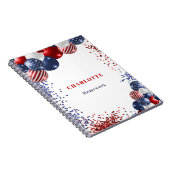Patriottische rode witte blauwe zwarte ballonnen n notitieboek (Rechterzijde)
