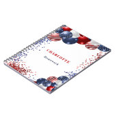 Patriottische rode witte blauwe zwarte ballonnen n notitieboek (Linkerzijde)