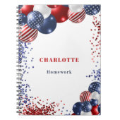 Patriottische rode witte blauwe zwarte ballonnen n notitieboek (Voorkant)