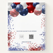 Patriottische rode witte blauwe zwarte ballonnen n notitieboek (Achterkant)