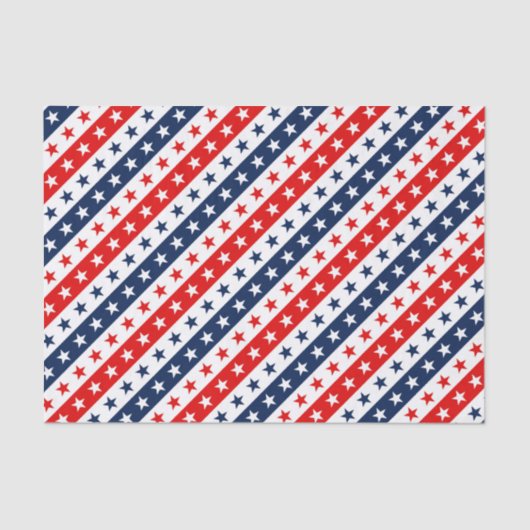 Patriottische rode, witte en blauwe Amerikaanse st Tissuepapier (Voorkant)