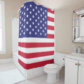 Patriottische rode witte en blauwe Amerikaanse vla Douchegordijn (In situ)