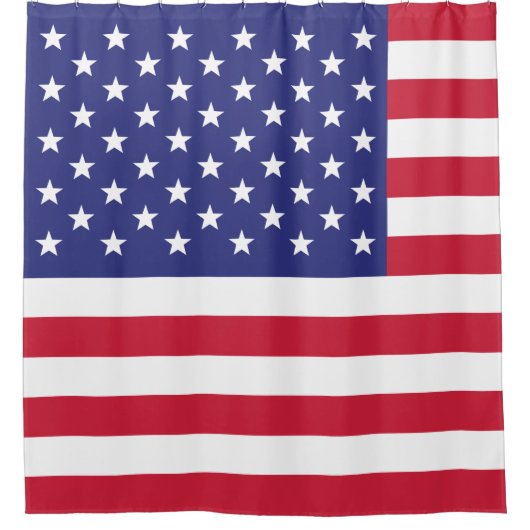 Patriottische rode witte en blauwe Amerikaanse vla Douchegordijn (Voorkant)