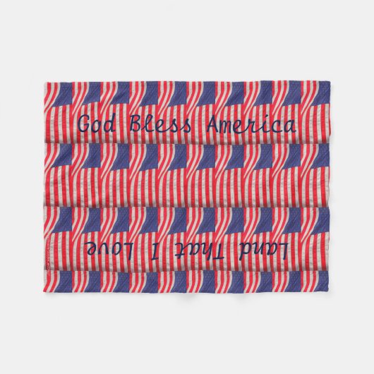 Patriottische rode witte en blauwe Amerikaanse vla Fleece Deken (Voorkant (Horizontaal))