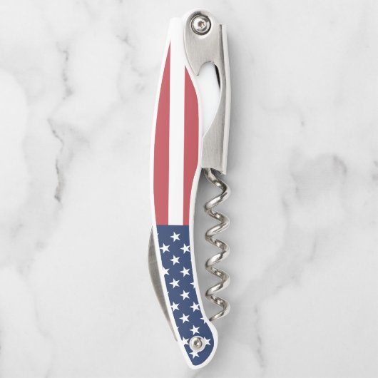 Patriottische rode witte en blauwe Amerikaanse vla Kurkentrekker (Achterkant)