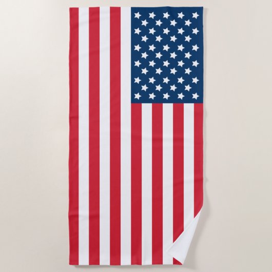 Patriottische rode witte en blauwe Amerikaanse vla Strandlaken (Voorkant)