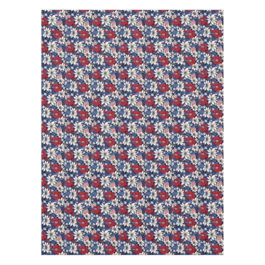 Patriottische rode, witte en blauwe bloemen en str tafelkleed (Voorkant)