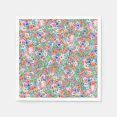 Patriottische rode witte en blauwe bloemen op 4 ju servet (Voorkant)