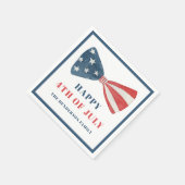 Patriottische rode, witte en blauwe boog 4 juli servet (Hoek)