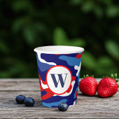 Patriottische rode witte en blauwe Camo Paper Cups Papieren Bekers