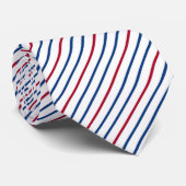 Patriottische rode witte en blauwe diagonale strep stropdas (Opgerold)