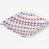 Patriottische rode, witte en blauwe harten papieren bordje (Gebogen)