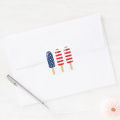 Patriottische rode witte en blauwe populatie met s vierkante sticker (Envelop)