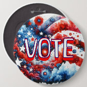 Patriottische rode, witte en blauwe stemming ronde button 6,0 cm (Voorkant /achterkant)