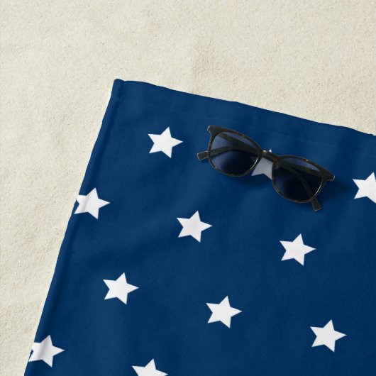 Patriottische rode witte en blauwe sterren Aangepa Strandlaken (In situ)