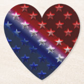Patriottische rode, witte en blauwe sterren en str kartonnen onderzetters (Voorkant)