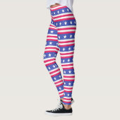 Patriottische rode, witte en blauwe sterren en str leggings (Links)