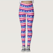 Patriottische rode, witte en blauwe sterren en str leggings (Voorkant)