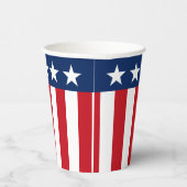 Patriottische rode witte en blauwe sterren en stre papieren bekers (Rechts)