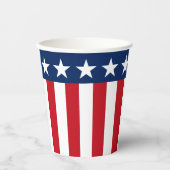 Patriottische rode witte en blauwe sterren en stre papieren bekers (Voorkant)