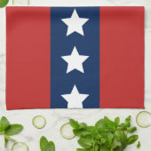 Patriottische rode witte en blauwe sterren en stre theedoek (Gevouwen)