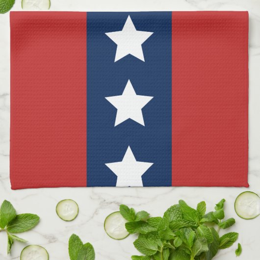 Patriottische rode witte en blauwe sterren en stre theedoek (Gevouwen)
