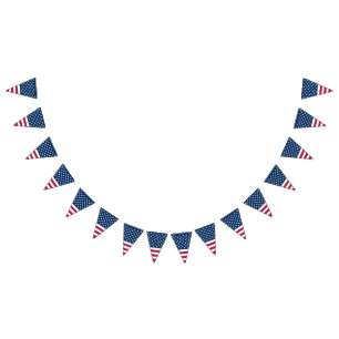 Patriottische rode witte en blauwe sterren en stre vlaggetjes