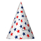 patriottische rode , witte en blauwe sterren feesthoedjes (Links)