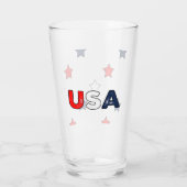 Patriottische rode witte en blauwe sterren glas (Achterkant)
