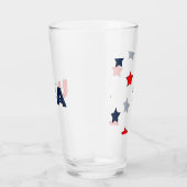 Patriottische rode witte en blauwe sterren glas (Rechts)