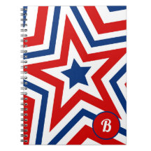 Patriottische rode witte en blauwe sterren, monogr