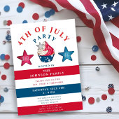 Patriottische rode witte en blauwe sterren op 4 ju kaart