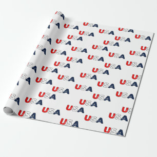 Patriottische Rode Witte en Blauwe Sterren/USA Cadeaupapier