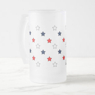 Patriottische Rode Witte en Blauwe Sterren/USA Matglas Bierpul