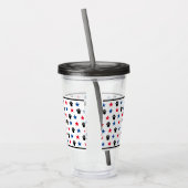 Patriottische rode witte en blauwe sterren verf af acryl drinkbeker (Links)