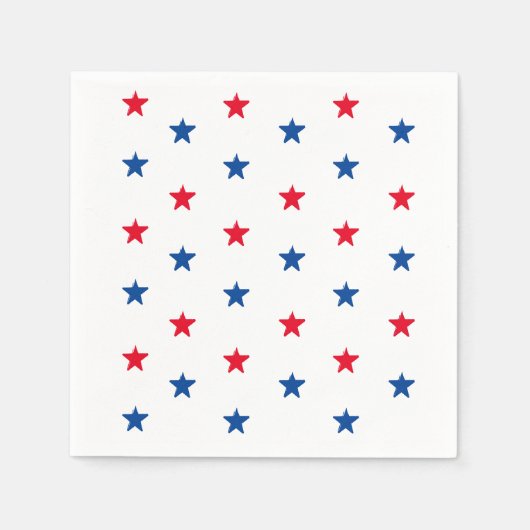 Patriottische rode witte en blauwe sterren voor pl servet (Voorkant)