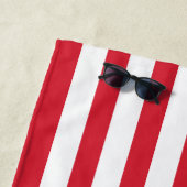 Patriottische rode witte en blauwe strepen Aangepa Strandlaken (In situ)