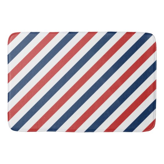 Patriottische rode witte en blauwe strepen badmat (Voorkant)