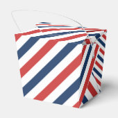 Patriottische rode witte en blauwe strepen bedankdoosjes (Achterkant)