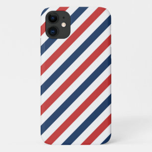 Patriottische rode witte en blauwe strepen Case-Mate iPhone case