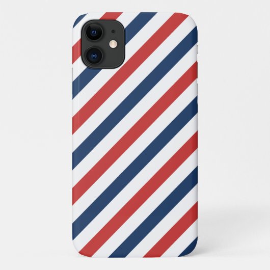 Patriottische rode witte en blauwe strepen Case-Mate iPhone case (Achterkant)