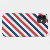 Patriottische rode witte en blauwe strepen Case-Mate iPhone case (Achterkant (horizontaal))
