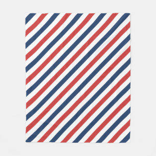 Patriottische rode witte en blauwe strepen fleece deken