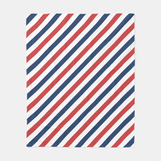 Patriottische rode witte en blauwe strepen fleece deken (Voorkant)