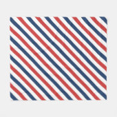 Patriottische rode witte en blauwe strepen fleece deken (Voorkant (Horizontaal))