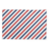 Patriottische rode witte en blauwe strepen kussensloop (Achterkant)