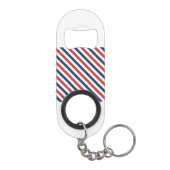 Patriottische rode witte en blauwe strepen mini flessenopener (Achterkant)