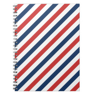 Patriottische rode witte en blauwe strepen notitieboek
