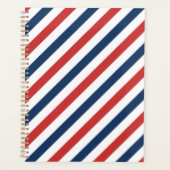 Patriottische rode witte en blauwe strepen planner (Voorkant)