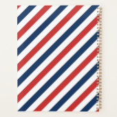 Patriottische rode witte en blauwe strepen planner (Achterkant)